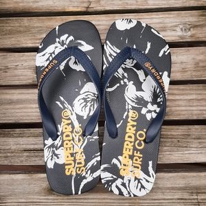 Superdry Men's Super Sleek AOP Flip Flops Size S (US 7/8)